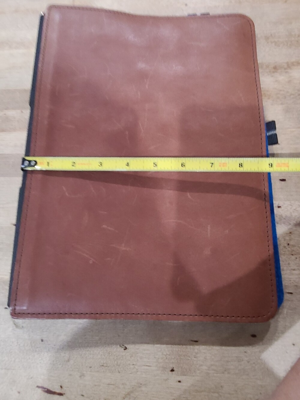 Roterfaden L Taschenbegleiter Leather Notebook Cover In Brown With Blue Felt - Picture 14 of 16